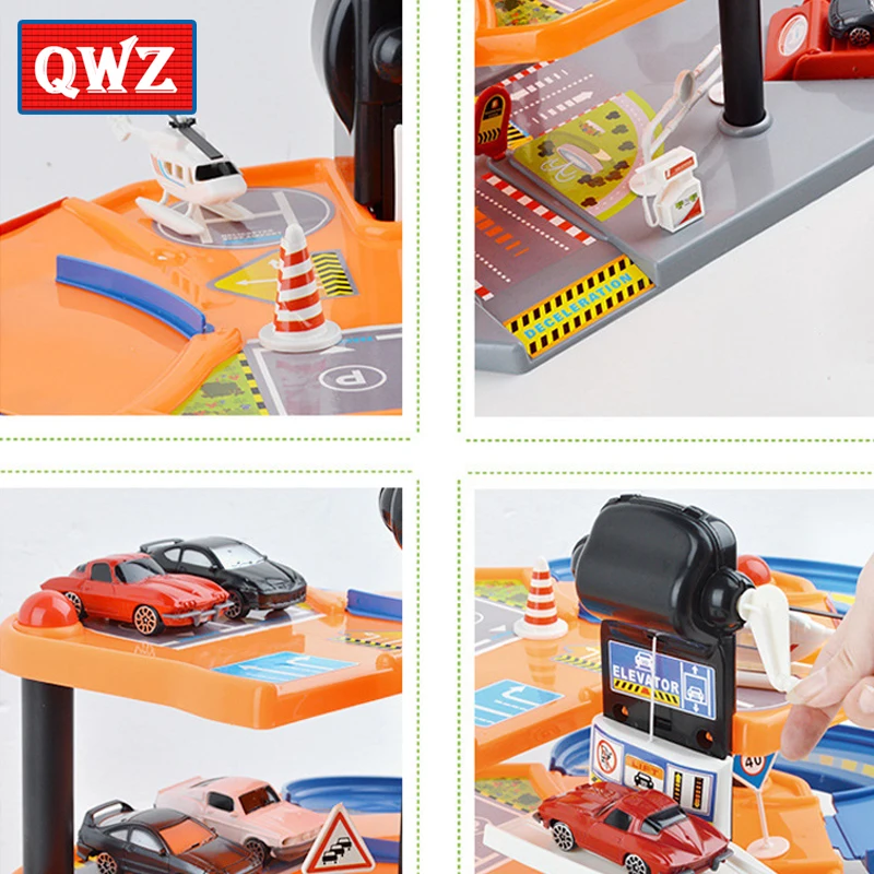 Koop QWZ DIY Track 3D Auto Racing Spoor Speelgoed Auto parkeerplaats Monteren Spoorweg Rail Auto Speelgoed DIY Slot Model speelgoed voor kinderen Kinderen Geschenken