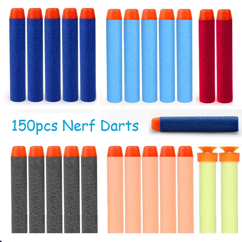 

150pcs Foam Refill Bullets Dart For Elite Rampage Retaliator Series Blasters Refill Clip Darts Electric Toy Gun Soft Bullets