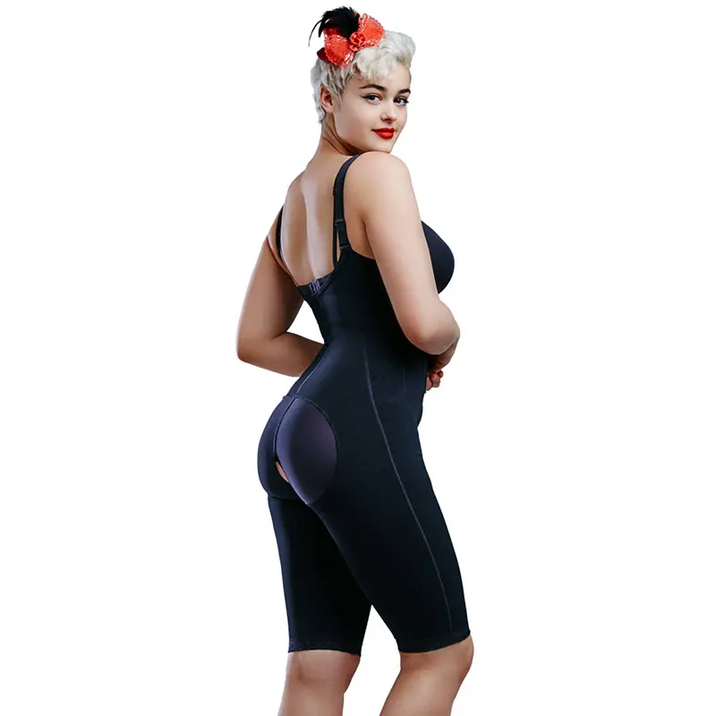 6XL Plus Size Latex Women's Body Shaper Post Liposuction Girdle Clip Zip Bodysuit Waist Reductoras Shapewear Underwear Bodysuit