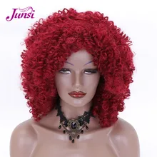 Афро короткий красный накладная челка парик синтетические парики для женщин кудрявый пурпурный парик высокая температура волокно Overwatch Косплей