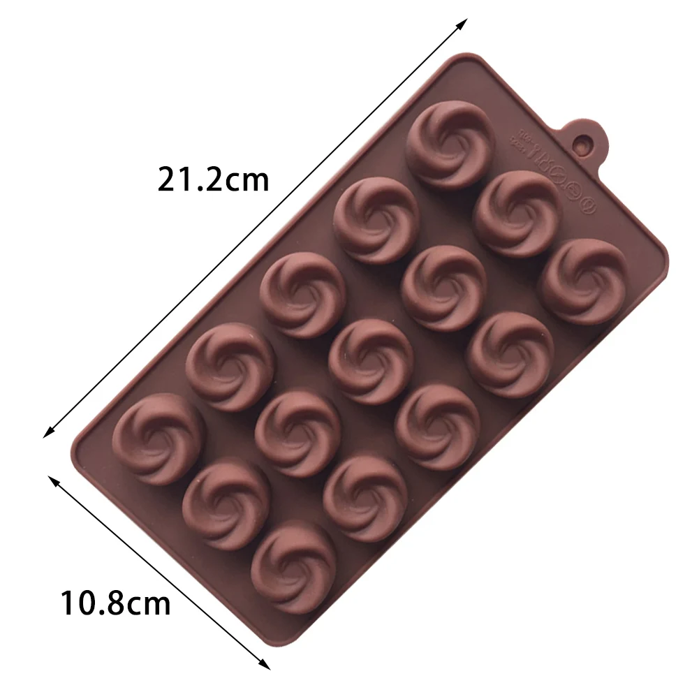 15 слотов кольцевой Вихрь силиконовая форма для шоколада плесень торт холодной еда класс материал мягкий легко отпустите