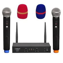 LOMEHO – Microphone portable sans fil UHF 2 voies, karaoké, Dj, fête, église