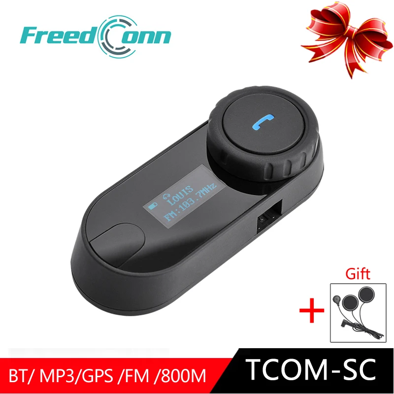 

FreedConn Bluetooth Helmet Intercom Motorcycle TCOM-SC Headset Interphone LCD Screen 800M 2-Way casco Motorcyclist headphones