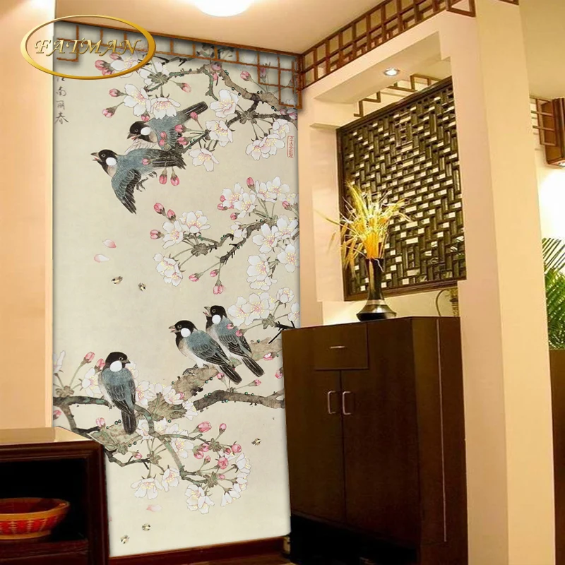 Пользовательские 3D фото обои Китайская Классическая птица обои гостиная спальня вход Настенные обои для стен 3 d