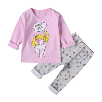 Vidmid детские пижамы для девочек «кролик» комплект одежды с котами для футболки с длинным рукавом девочки хлопковое детское нижнее белье, нижнее белье, комплект из топа и 4049