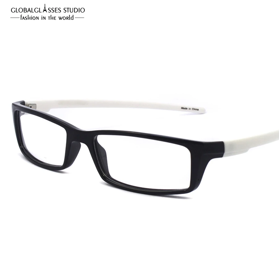 Унисекс TR90 оптическая оправа для очков ультра светильник Близорукость Спортивные очки оправа 11201 - Цвет оправы: Black White