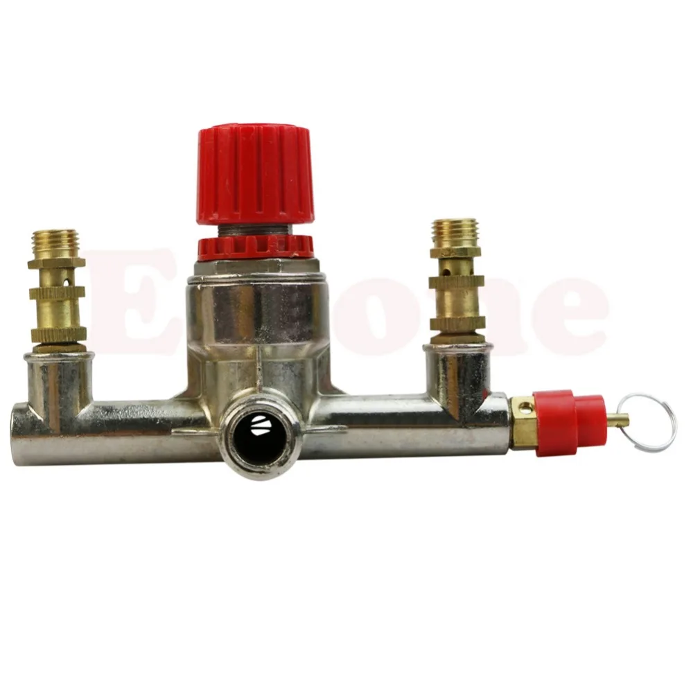 

OOTDTY Zinc Alloy Air Compressor Double Outlet Tube Pressure Regulator Valve Fit Parts