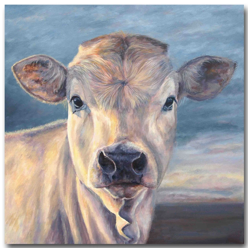 

Wall Art Oil Painting Cow Animal Print Canvas Painting Wall Pictures For Living Room Modern Animal Decorative Painting Cuadros