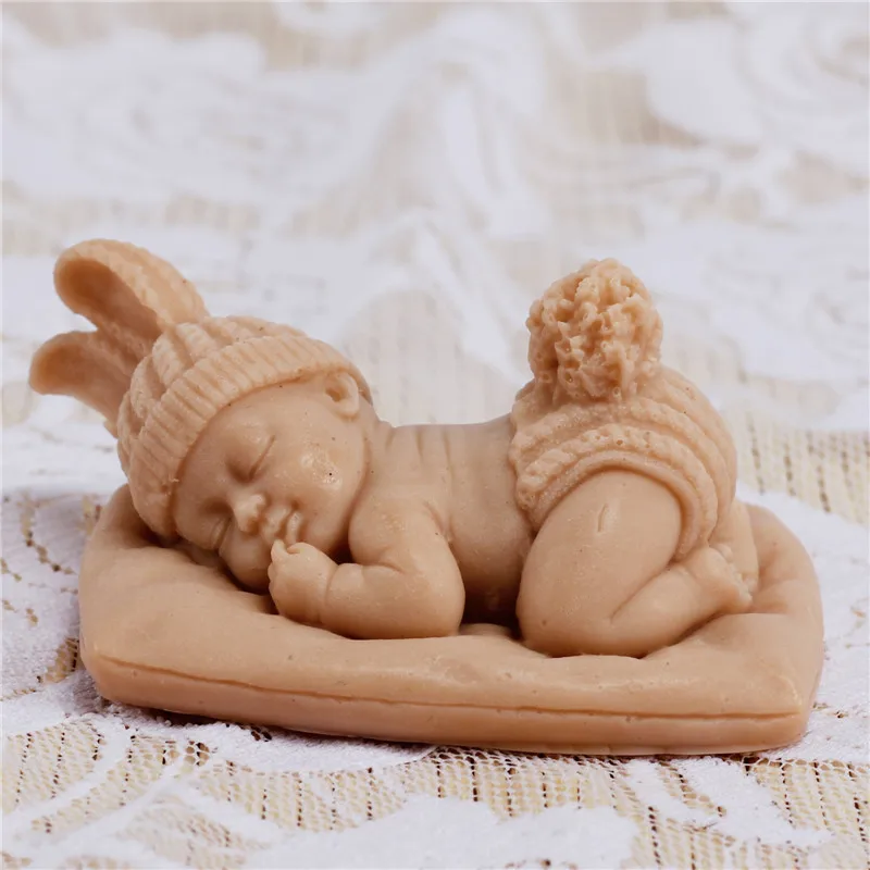 

Silicone Soap Mold 3D Baby Dressed Bunny Chocolate Fondant Mould Cake Decorating Tools