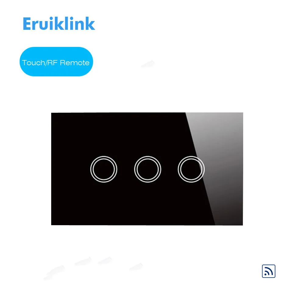US Standard Eruiklink Remote Control Switch 1 2 3 Gang 1 Way, RF433 Smart Wall Switch,Wireless Remote Control Touch Light switch-3