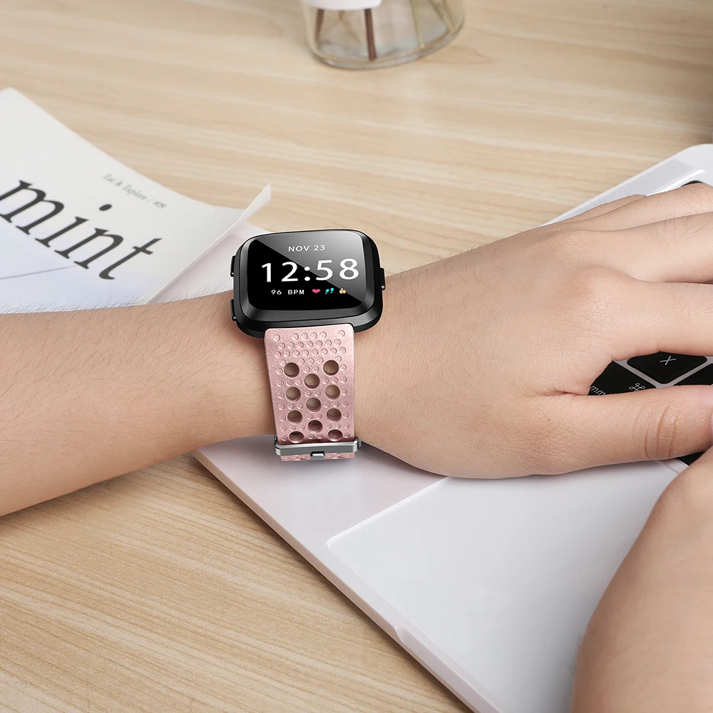 Розовое золото силиконовый ремешок для Fitbit Versa мягкий Смарт-часы ремешок для Fitbit Versa Lite браслет аксессуары