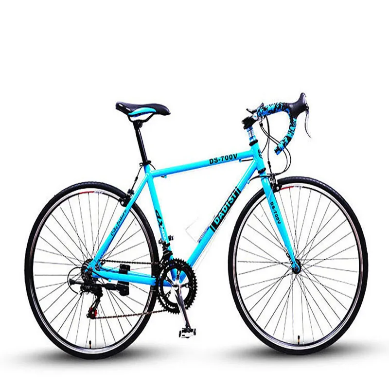 

Aluminum Alloy Bending Handlebar Road Bicycle Adult and Students 700C V brake Bead Pedal Resistance Rubber