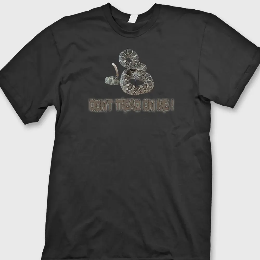 

DON'T TREAD ON ME T-shirt Snake Reptile Flag NRA Military Tee Shirt