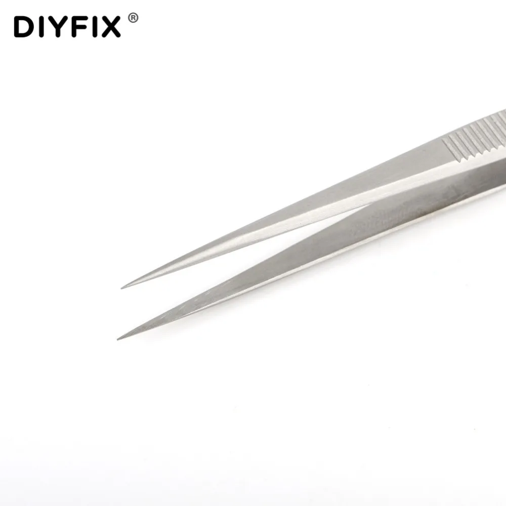 DIYFIX прецизионный Пинцет Электроника промышленные антистатические прямые изогнутые наконечники щипцы для ремонта телефона ручные инструменты для компонентов