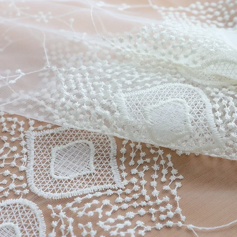 

Embroider window gauze Europe type style white joker curtain is pure and fresh quality is good