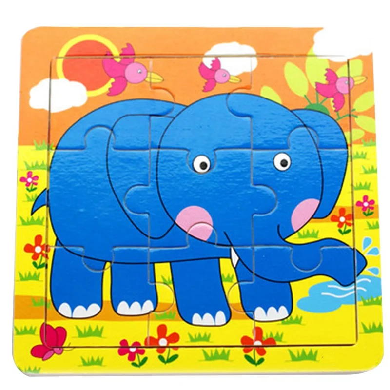 Puzzle Wooden Small Piece Kids Toy Cute Cartoon Baby 3D