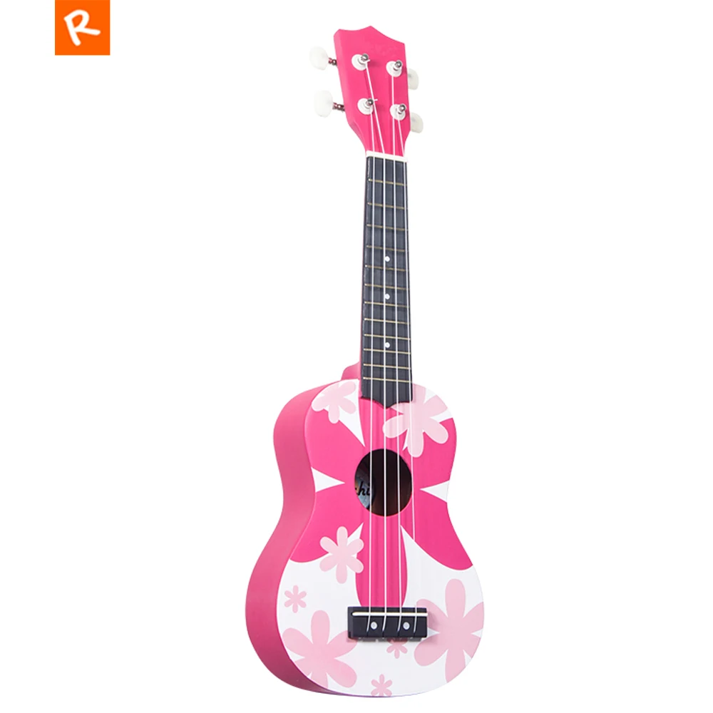 

21 inch Ukulele Soprano Rose Colorful Cartoon Flower Hawaii Guitar Ukulele 4 string Mini Guitar for Kid Gifts UK2150