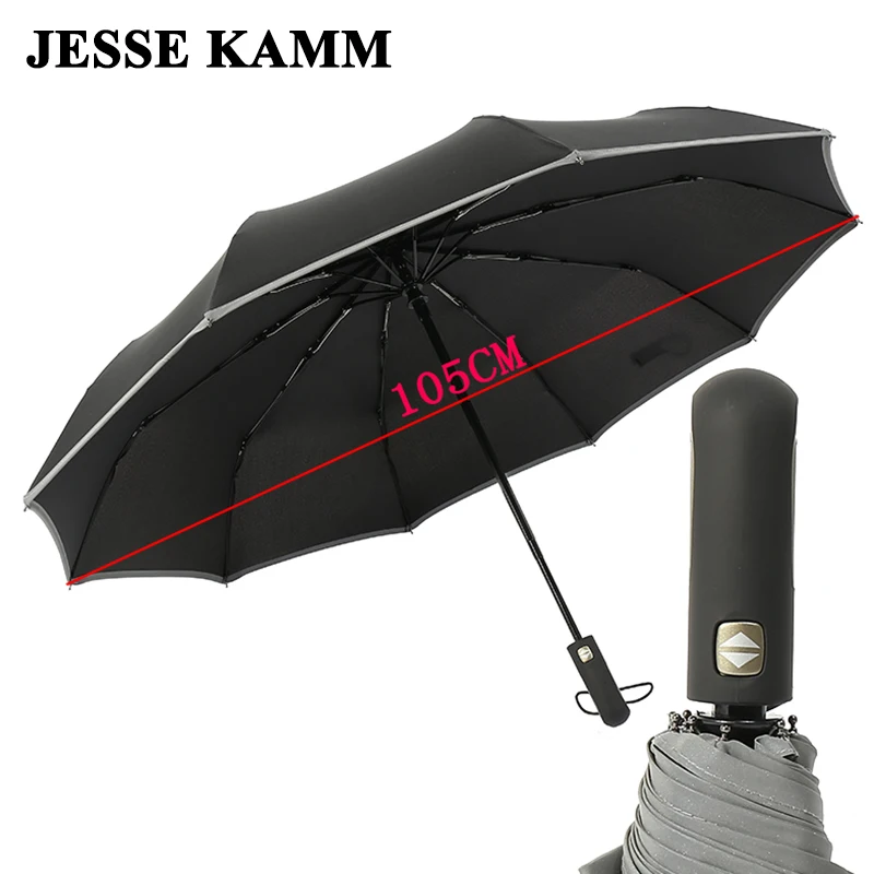 JESSEKAMM New Arrive Safty Reflective Automatic Compact Umbrella 23