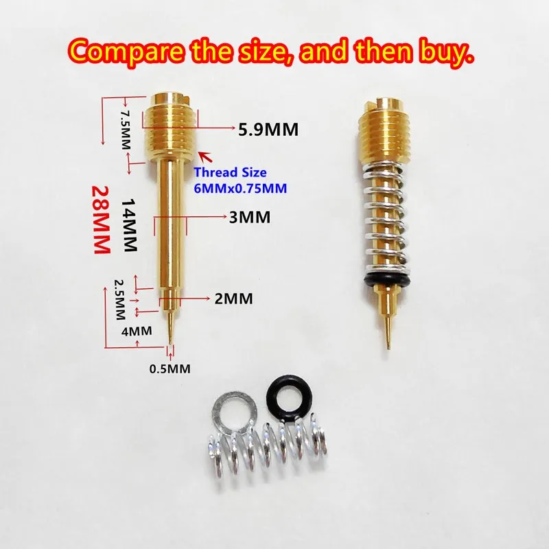 Free Shipping 2PCS Fuel Ratio Adjusting Screw Motorcycle Carburetor 