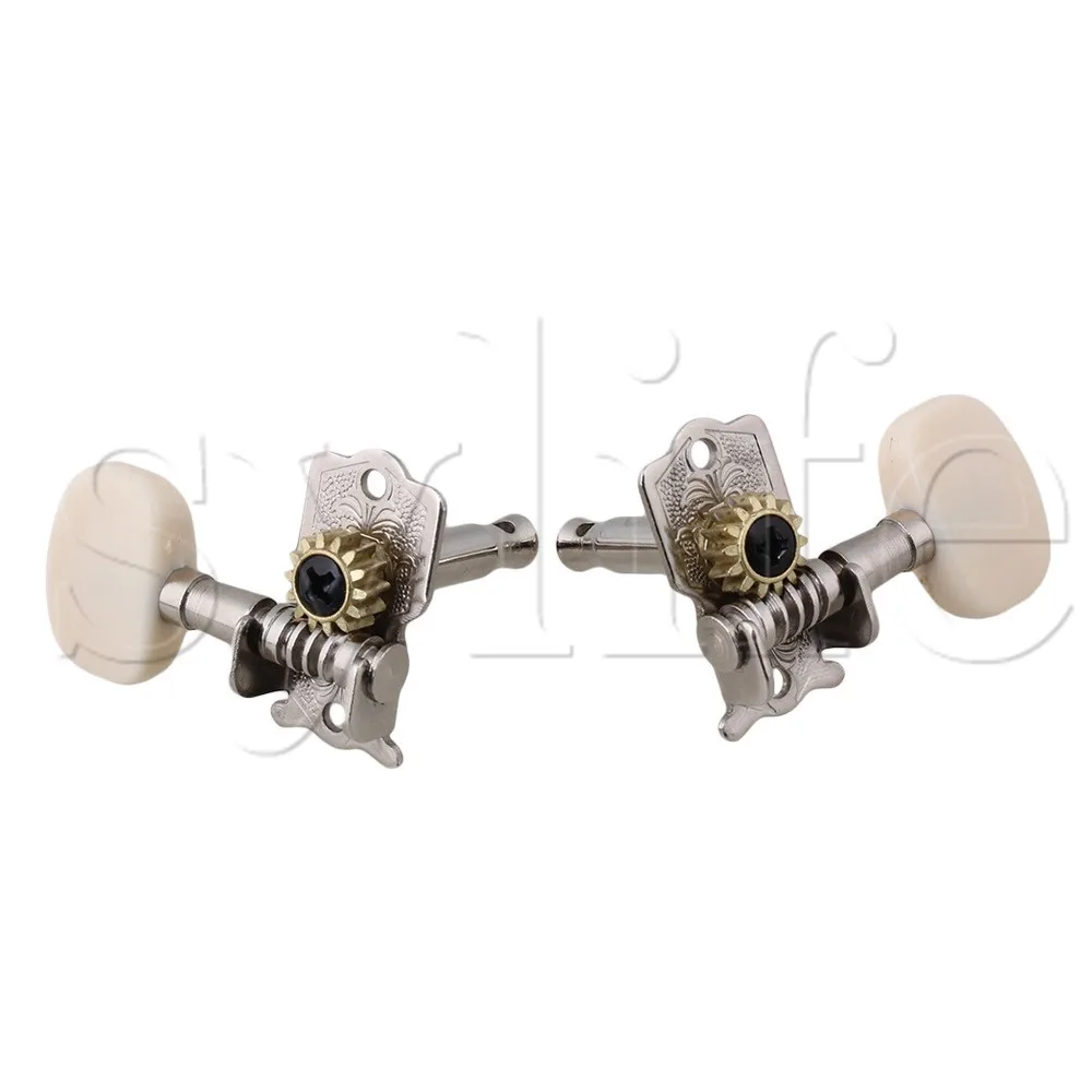 

Ivory Color Button Chrome Zinc Alloy 2L+2R UKULELE Tuning Pegs