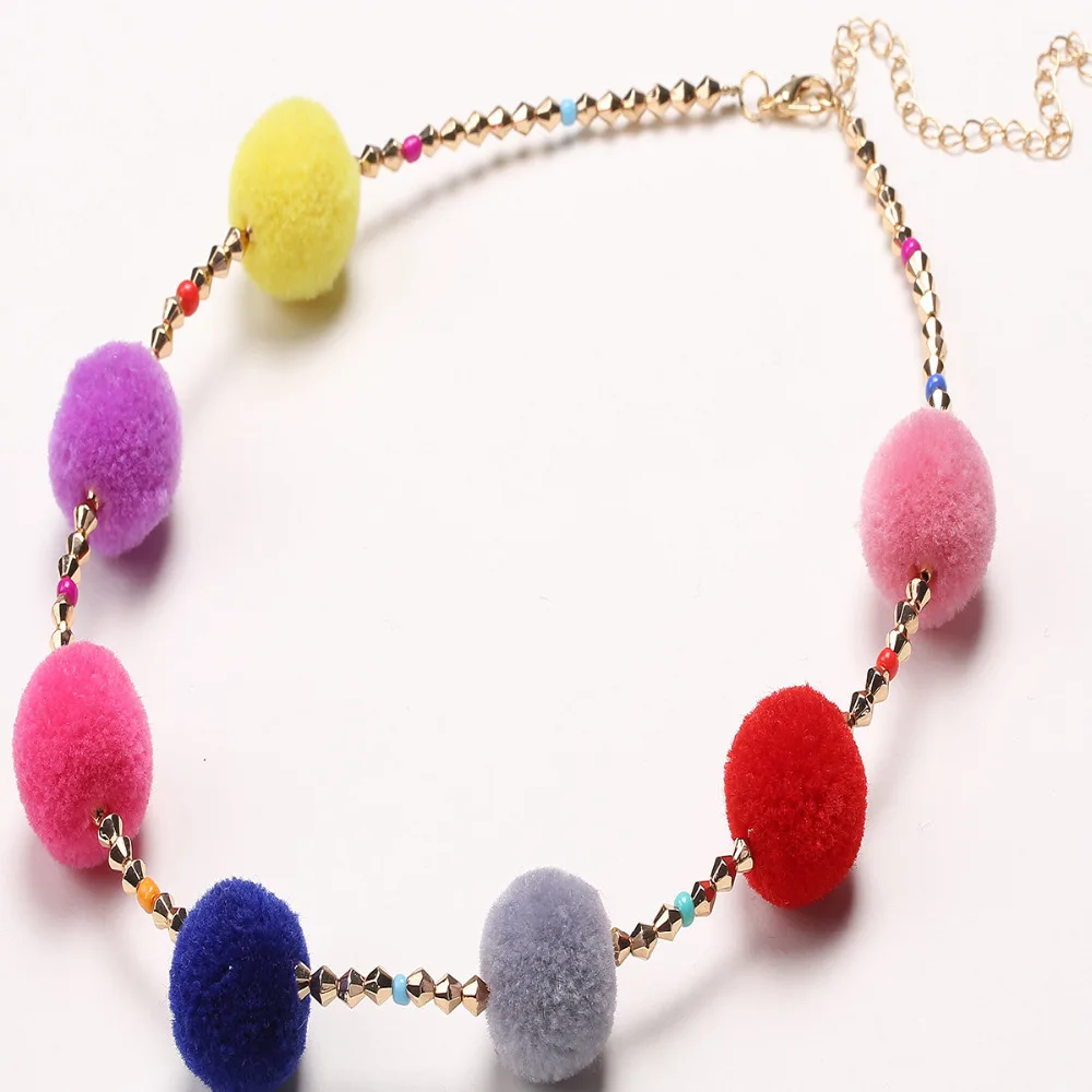 Ожерелье ручной работы с подвеской в виде шариков из плюша|necklace chokers|drop necklacependant