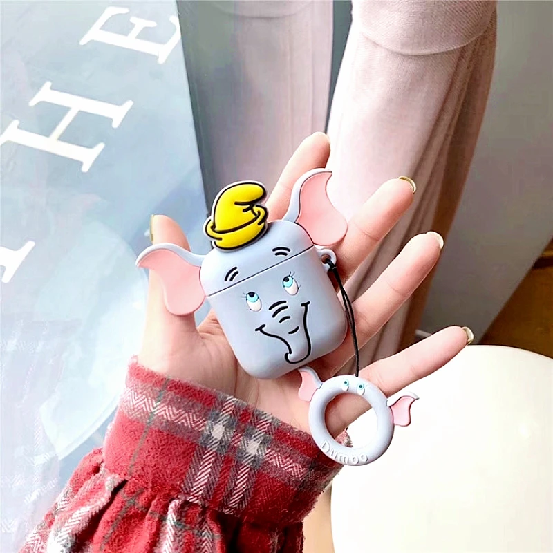 Силиконовый чехол с объемным мультяшным Dumbo airpods для Apple Airpods1/2 беспроводные
