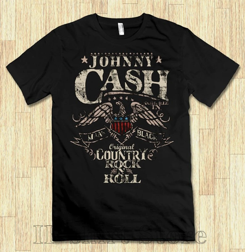 Винтажная Футболка Johnny Cash Кантри-рок мужская и женская футболка всех размеров 100%