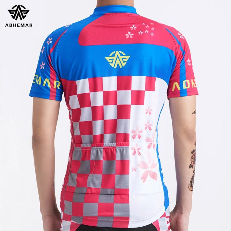 Adhemar short sleeve men cycling clothes polyester cycling jersey set men cycling jersey Summer bicycle clothes