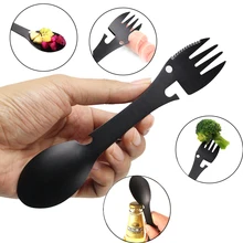 Открытый Сверхлегкий из нержавеющей стали Spork Кемпинг Пикник из нержавеющей стали ложка посуда вилка