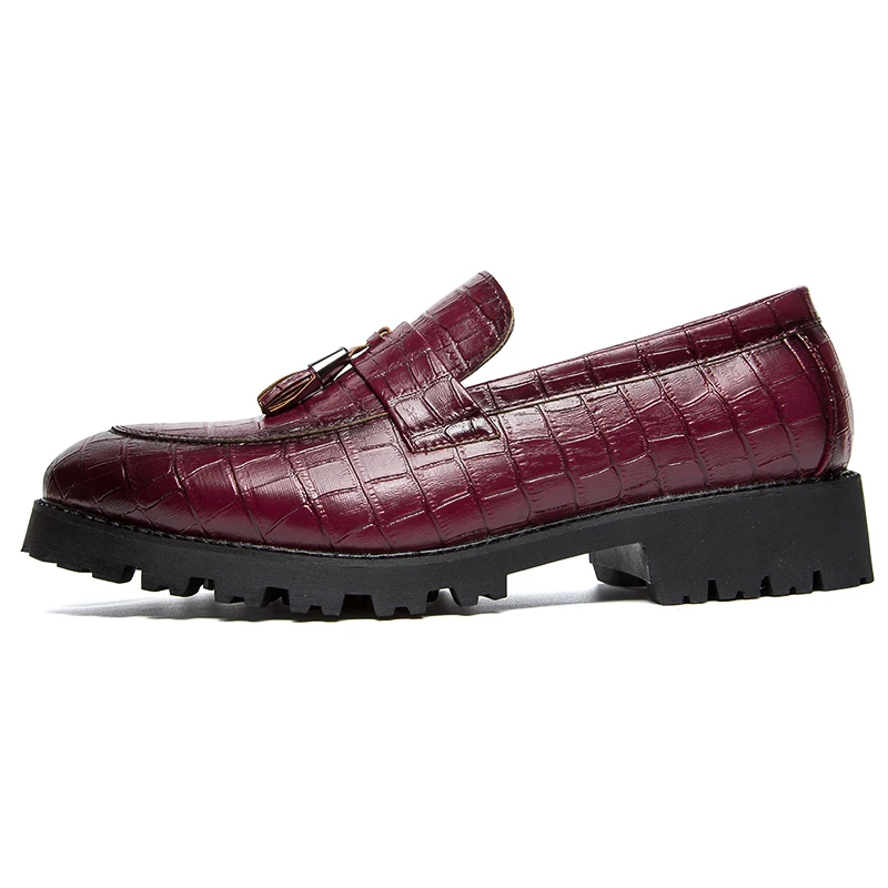 fashion snake skin platform men shoes patent leather luxury brand tassel wedding dress foowear fish brogue oxford shoes for men (67)