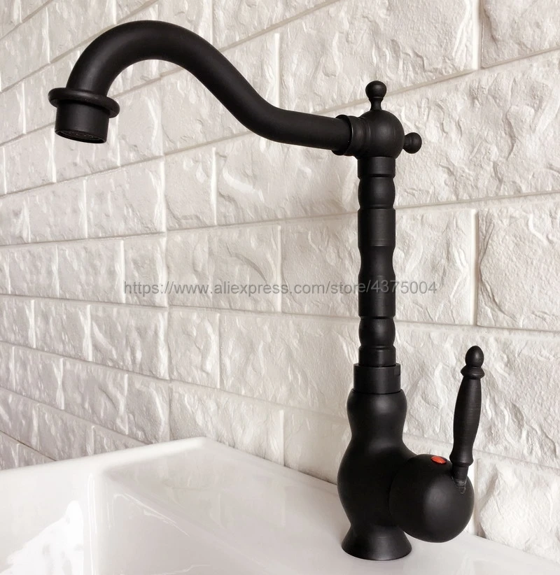 Single Handle Bathroom Hot/Cold Basin Faucet Bathroom Kitchen Deck Mounted Oil Rubbed Bronze Basin Faucet Nnf359
