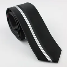 Lammulin галстуки для мужчин тонкий галстук дизайн черный/серебристый в Вертикальную Полоску из микрофибры тканый тонкий галстук галстуки 6 см