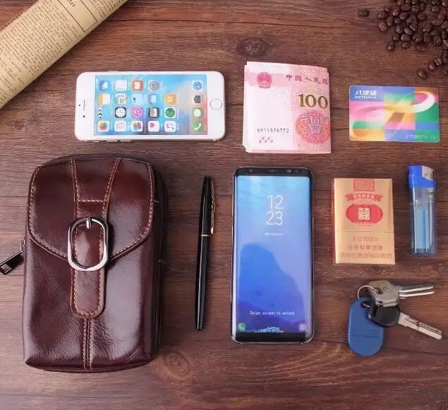 Мужской чехол из натуральной коровьей кожи с зажимом для ремня Xiaomi Mi A1 Redmi Y1/Y1