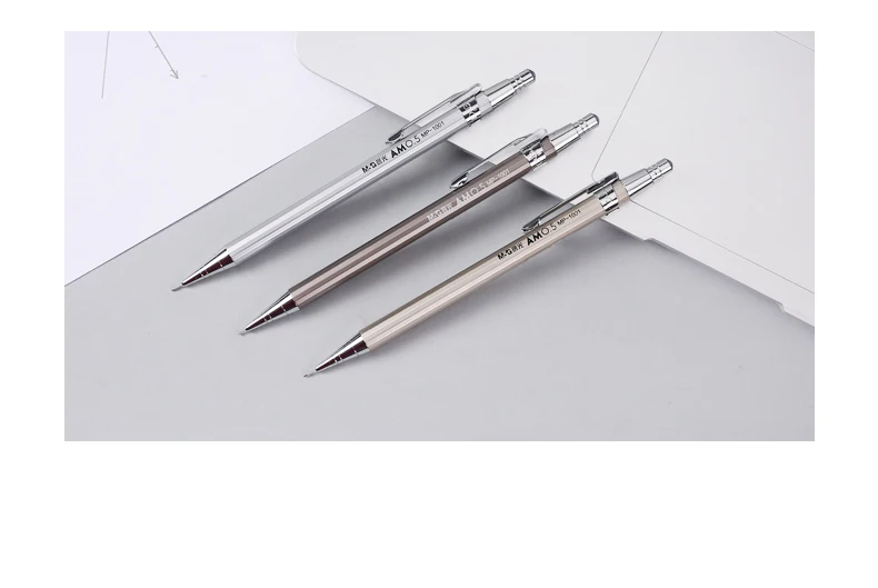 M& G Высококачественный полностью металлический механический карандаш 0,5 мм 0,7 мм для профессионального рисования и письма школьные принадлежности получите 2 бесплатных провода