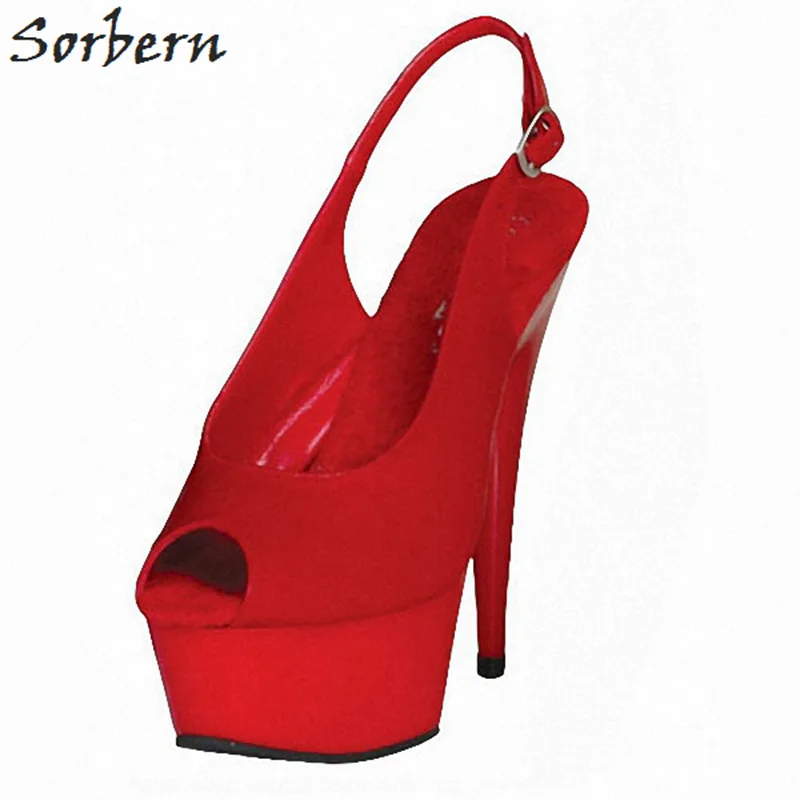 

Sorbern Fashion Custom Color Slingbacks 2018 New Shiny Pu Red Shoes For Inches Ladies Handmade Red Shoes Pumps Women Shoes