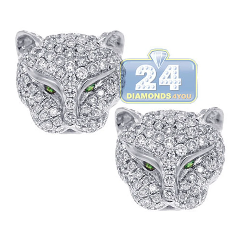 Леопардовые вечерние сережки серебряного цвета, зеленые серьги с кристаллами для женщин и мужчин, серьги для помолвки, ювелирные изделия Anillos Brinco O5X569