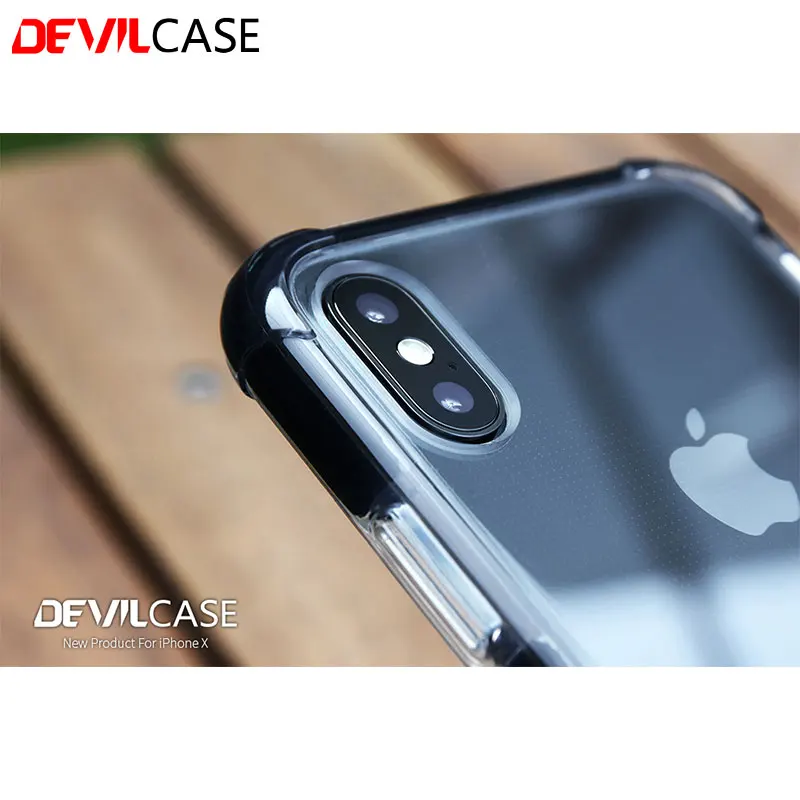 DEVILCASE для iPhone X XS Tri material противоударный прозрачный чехол из ТПУ + TPE PC телефона IPX