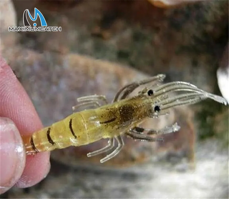 

Maximumcatch set of 10 Shrimp Fishing Lure Bait Silicone Simulation Lifelike Prawn soft Shrimp lure Fishing fake shrimp Bait