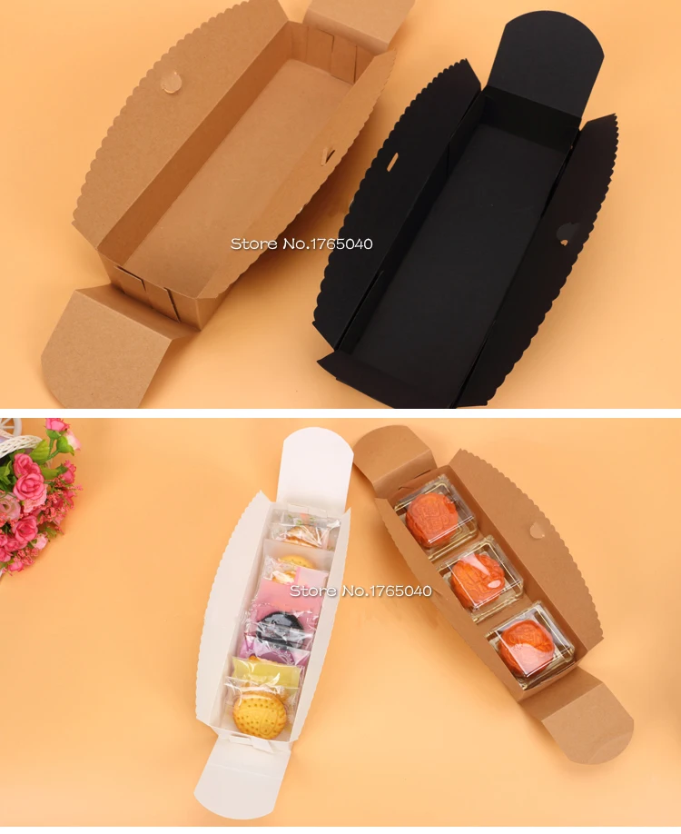 23*7*4 см черные картонные коробки печенье макарун pancakePackaging крафт бумажные коробки ювелирные изделия Торт Подарочные коробки 100 компл./лот