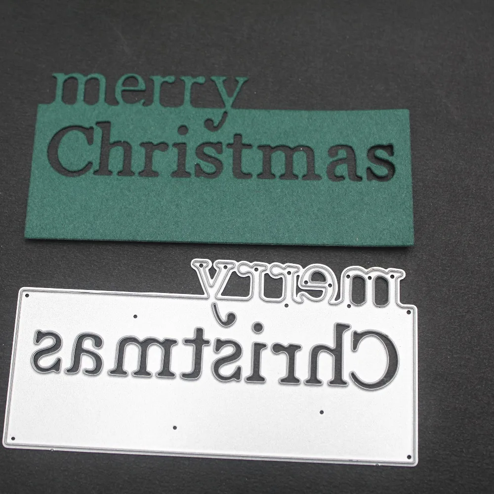Merry Christmas Cutting Dies Cut Card Album DIY Template Embossing Folder Circle