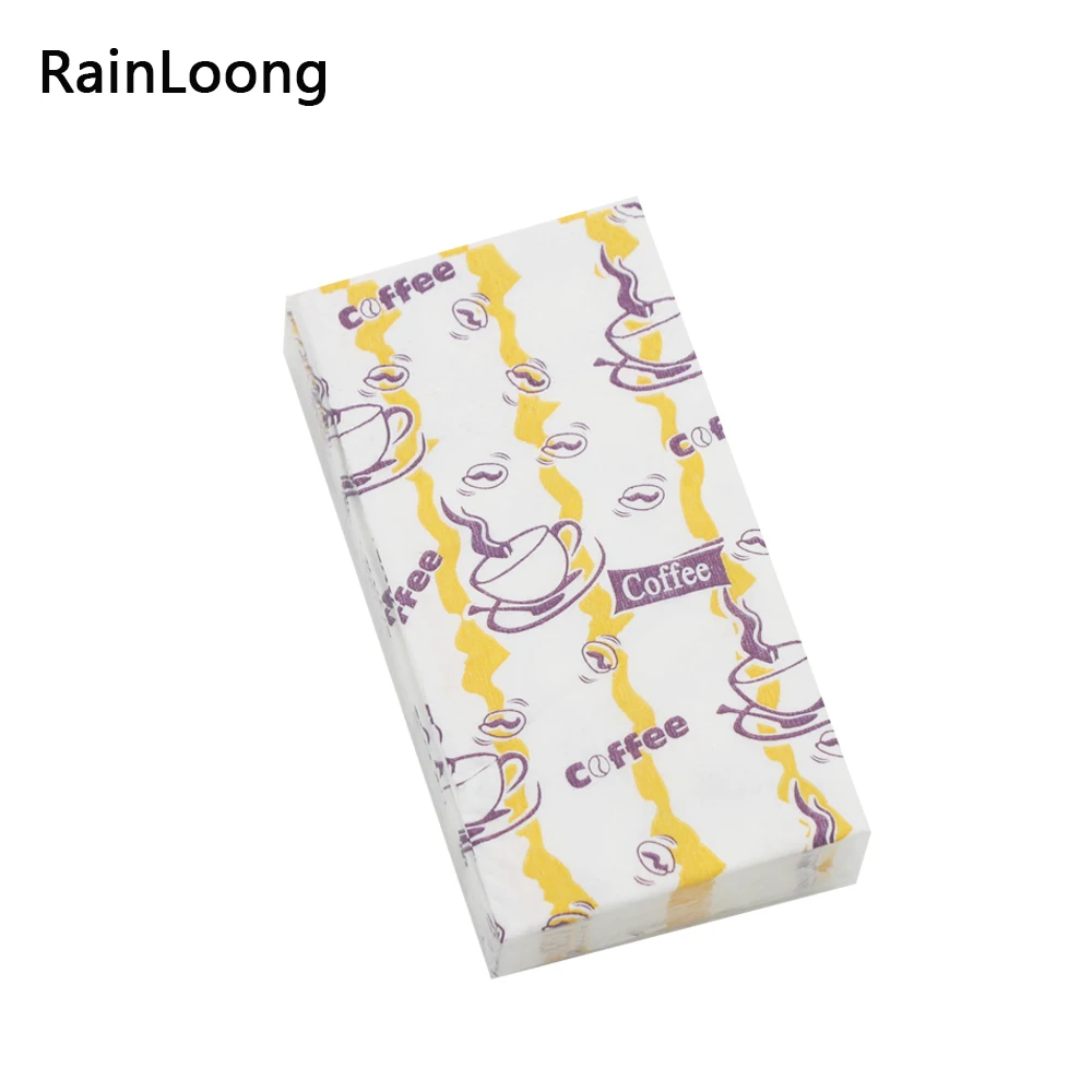 [RainLoong] Кофе Печатные карманные салфетки чашки ткани носовых платков для