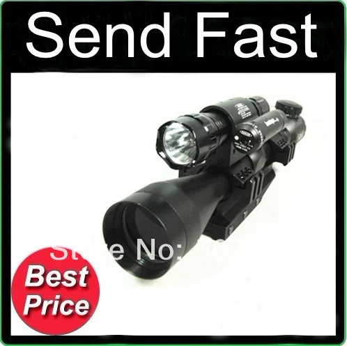 FIRECLUB Tactical Rifle Scope 3-9X40E Red and Green + Red Dot Laser + Laser Mount + 501B Flashlight Torch + Tri Weaver Mount