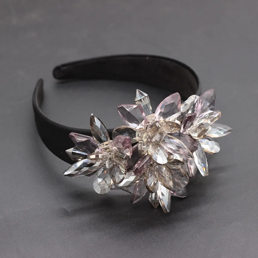 

Baroque fashion street shoot luxury transparent crystal personality headband Fashion Acrylic Geometric Water Headband 888