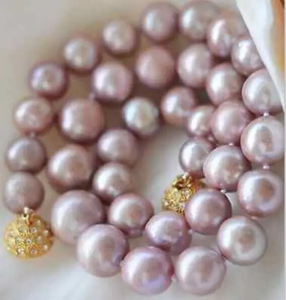 

huge 12-13mm natural south seas pink pearl necklace 18inch