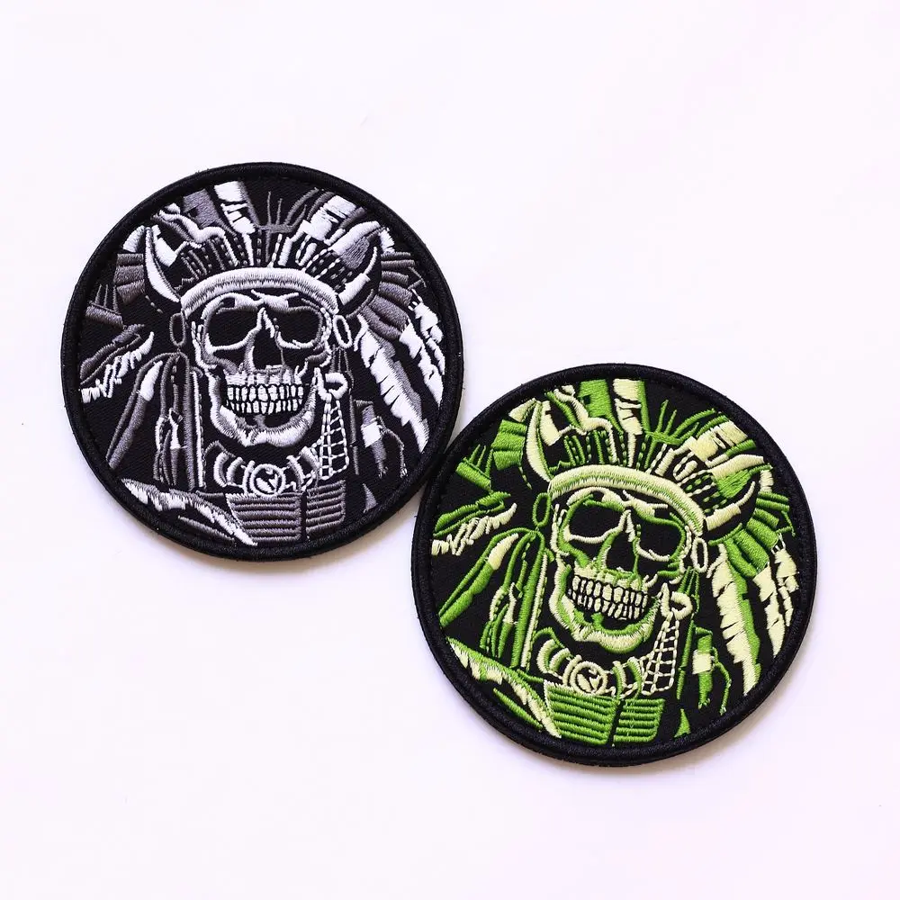

TSNK Military Enthusiasts Embroidery Patch Army Tactical Boost Morale Badge"DEATH SKULL" Armlet