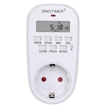 EU Plug Outlet Electric Digital Socket with Timer Socket Timer Plug 220V Time Control 7 Days Programmable Timer Switch Countdown