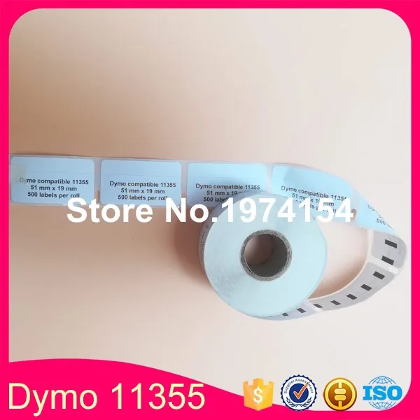 6 совместимые рулоны Dymo 11355 этикетка 19 мм* 51 мм 500 шт/рулон совместимый для LabelWriter400 450 450 турбо принтер SLP 440 450