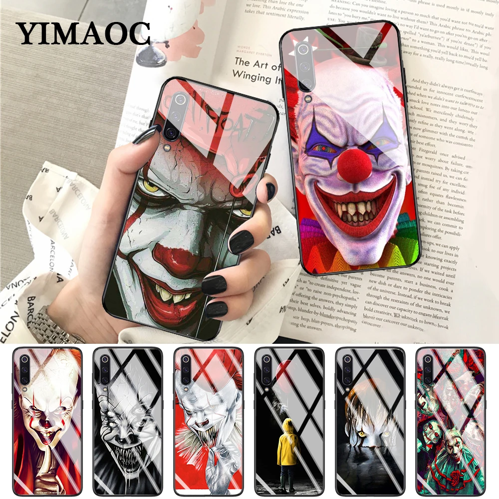 

YIMAOC The Clown Horror IT Glass Case for Xiaomi Redmi 4X 6A note 5 6 7 Pro Mi 8 9 Lite A1 A2 F1