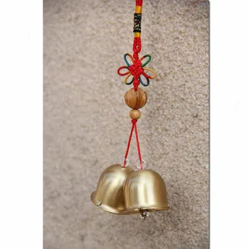 

Creative Hangings Auspicious Chinese Knot 2 Brass Bells Chime Antique Imitation Shop Home Decor Lover's Gifts Lucky Cat