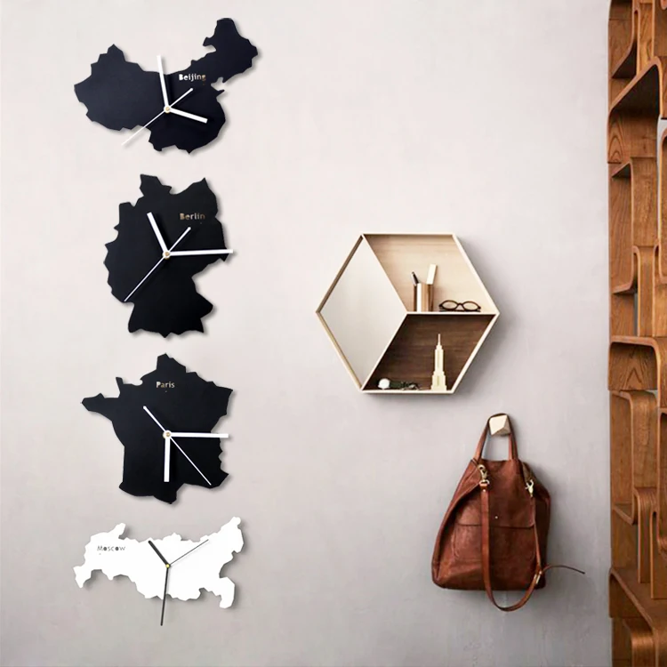 World Map Clocks Home Decoration Wall Country Berlin Paris London World Map Clocks Home Decoration Wall
